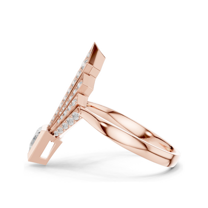0.577 CT Lab Diamond Ladies Ring | VVS-VS EF Clarity | 18KT, 14KT, 10KT Gold & 925 Silver | Rose, Yellow, White Gold & Moissanite Options