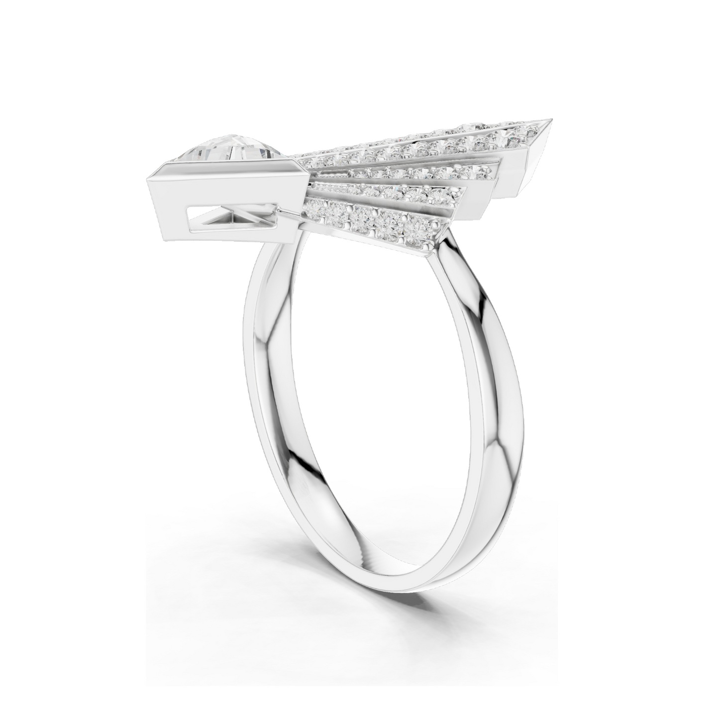 0.577 CT Lab Diamond Ladies Ring | VVS-VS EF Clarity | 18KT, 14KT, 10KT Gold & 925 Silver | Rose, Yellow, White Gold & Moissanite Options
