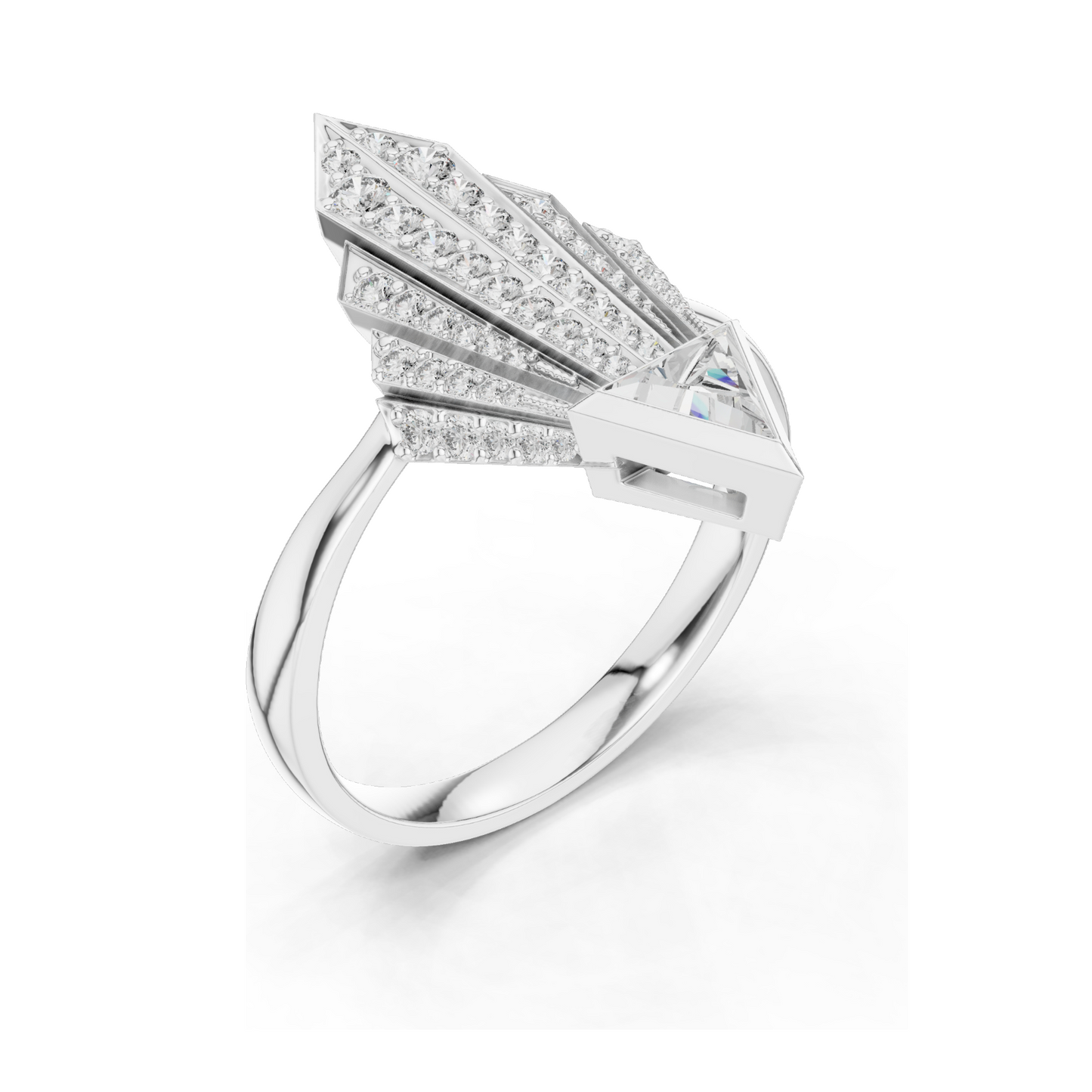 0.577 CT Lab Diamond Ladies Ring | VVS-VS EF Clarity | 18KT, 14KT, 10KT Gold & 925 Silver | Rose, Yellow, White Gold & Moissanite Options
