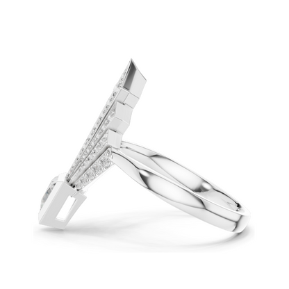0.577 CT Lab Diamond Ladies Ring | VVS-VS EF Clarity | 18KT, 14KT, 10KT Gold & 925 Silver | Rose, Yellow, White Gold & Moissanite Options
