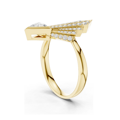 0.577 CT Lab Diamond Ladies Ring | VVS-VS EF Clarity | 18KT, 14KT, 10KT Gold & 925 Silver | Rose, Yellow, White Gold & Moissanite Options