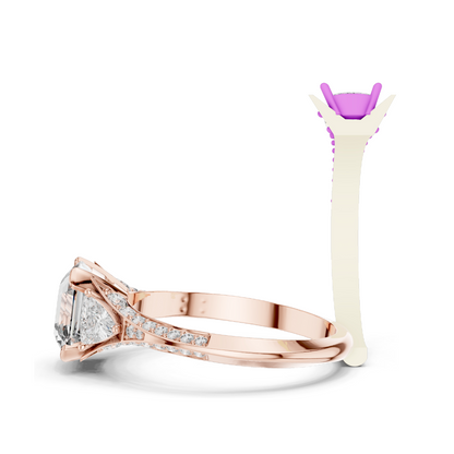 2.323 CT Lab Diamond Engagement Ring for Women | VVS-VS EF Clarity | 18KT, 14KT, 10KT Gold & 925 Silver | Rose, Yellow, White Gold & Moissanite Options