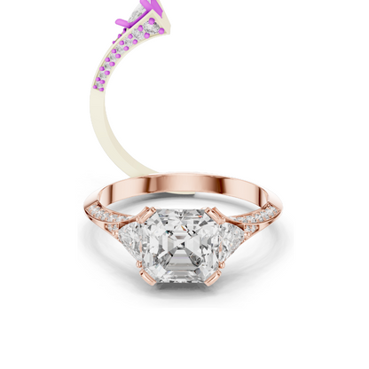 2.323 CT Lab Diamond Engagement Ring for Women | VVS-VS EF Clarity | 18KT, 14KT, 10KT Gold & 925 Silver | Rose, Yellow, White Gold & Moissanite Options