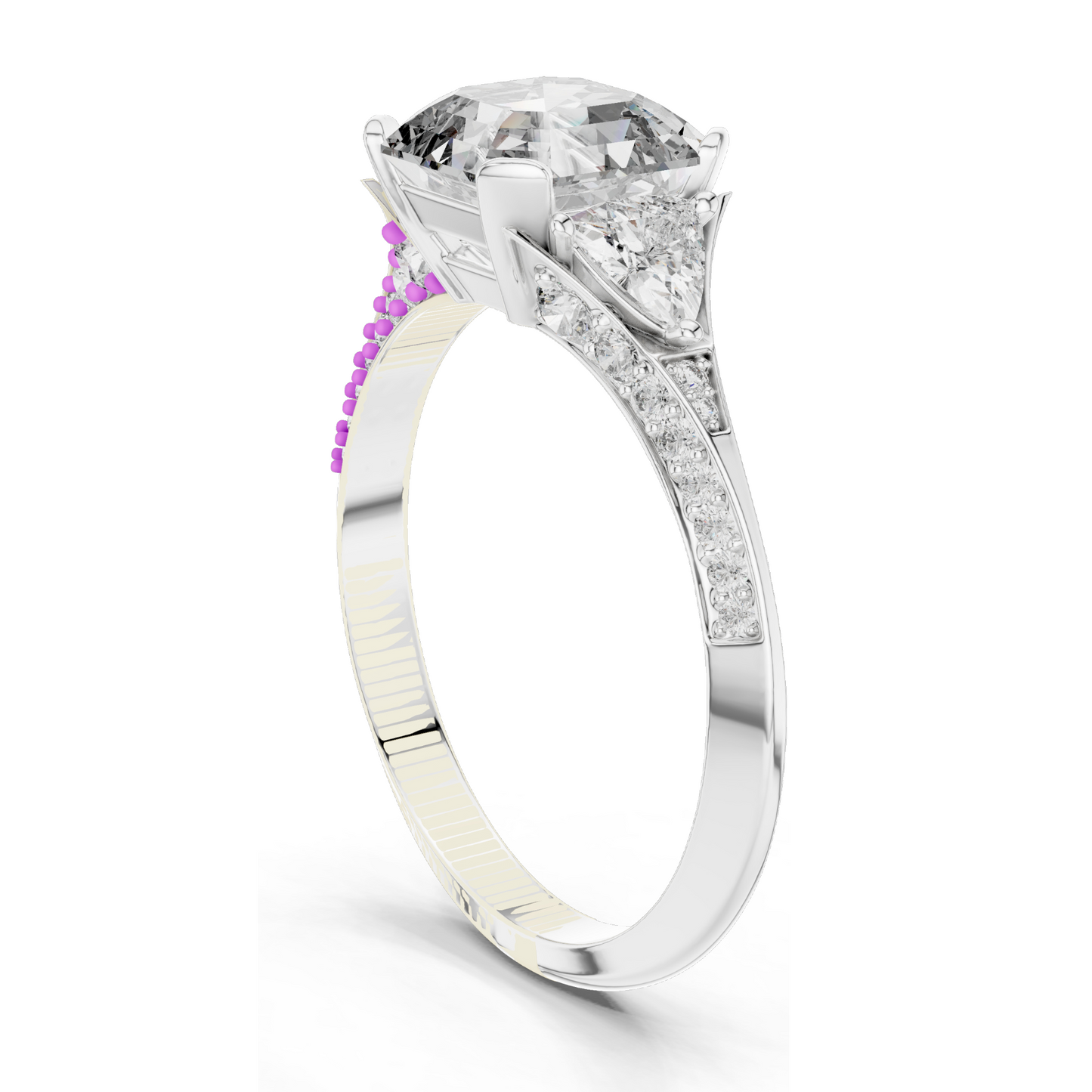 2.323 CT Lab Diamond Engagement Ring for Women | VVS-VS EF Clarity | 18KT, 14KT, 10KT Gold & 925 Silver | Rose, Yellow, White Gold & Moissanite Options