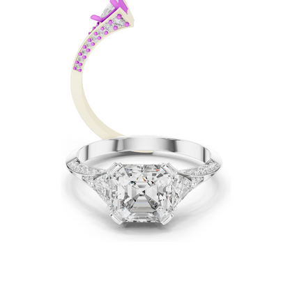 2.323 CT Lab Diamond Engagement Ring for Women | VVS-VS EF Clarity | 18KT, 14KT, 10KT Gold & 925 Silver | Rose, Yellow, White Gold & Moissanite Options