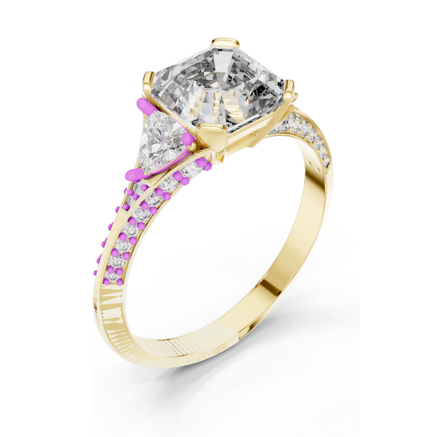 2.323 CT Lab Diamond Engagement Ring for Women | VVS-VS EF Clarity | 18KT, 14KT, 10KT Gold & 925 Silver | Rose, Yellow, White Gold & Moissanite Options