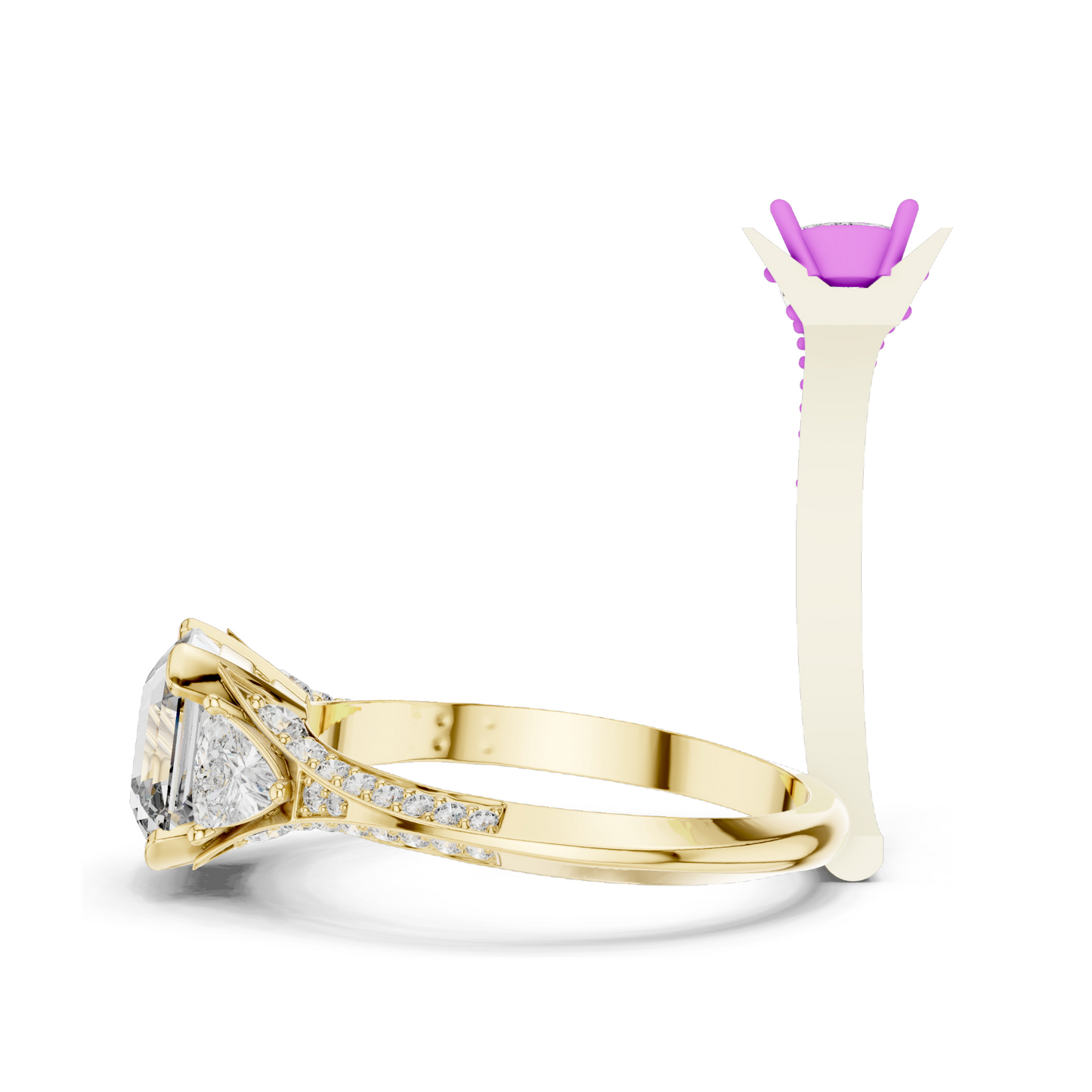 2.323 CT Lab Diamond Engagement Ring for Women | VVS-VS EF Clarity | 18KT, 14KT, 10KT Gold & 925 Silver | Rose, Yellow, White Gold & Moissanite Options