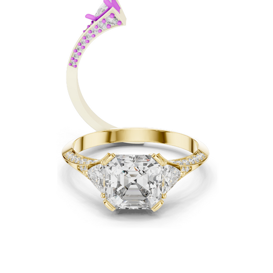 2.323 CT Lab Diamond Engagement Ring for Women | VVS-VS EF Clarity | 18KT, 14KT, 10KT Gold & 925 Silver | Rose, Yellow, White Gold & Moissanite Options