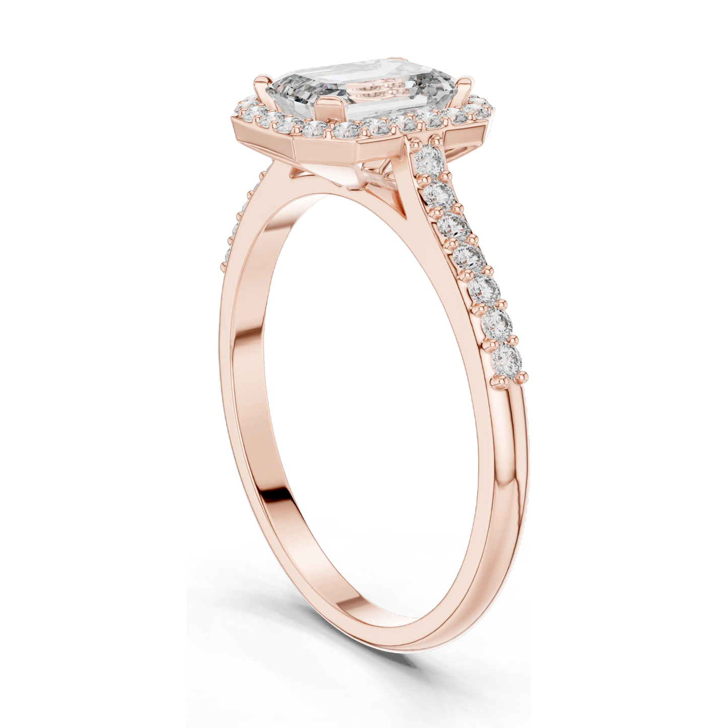 1.072 CT Lab Diamond Halo Engagement Ring for Women | VVS-VS EF Clarity | 18KT, 14KT, 10KT Gold & 925 Silver | Rose, Yellow, White Gold & Moissanite Options