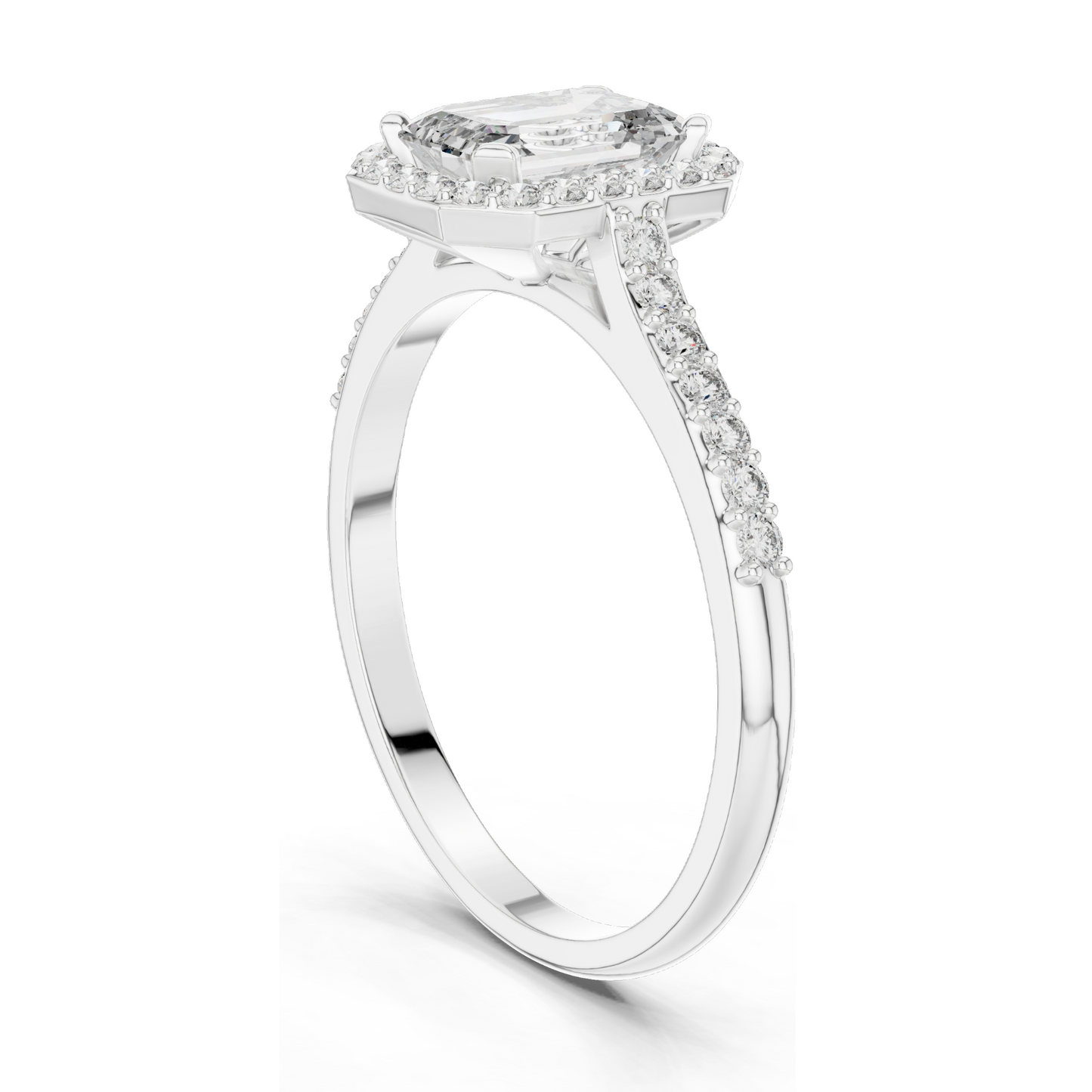 1.072 CT Lab Diamond Halo Engagement Ring for Women | VVS-VS EF Clarity | 18KT, 14KT, 10KT Gold & 925 Silver | Rose, Yellow, White Gold & Moissanite Options