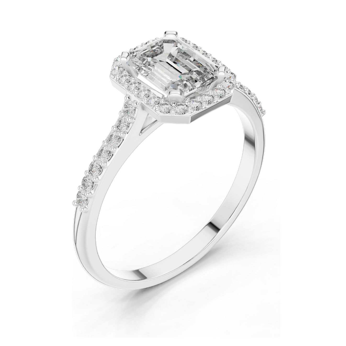 1.072 CT Lab Diamond Halo Engagement Ring for Women | VVS-VS EF Clarity | 18KT, 14KT, 10KT Gold & 925 Silver | Rose, Yellow, White Gold & Moissanite Options