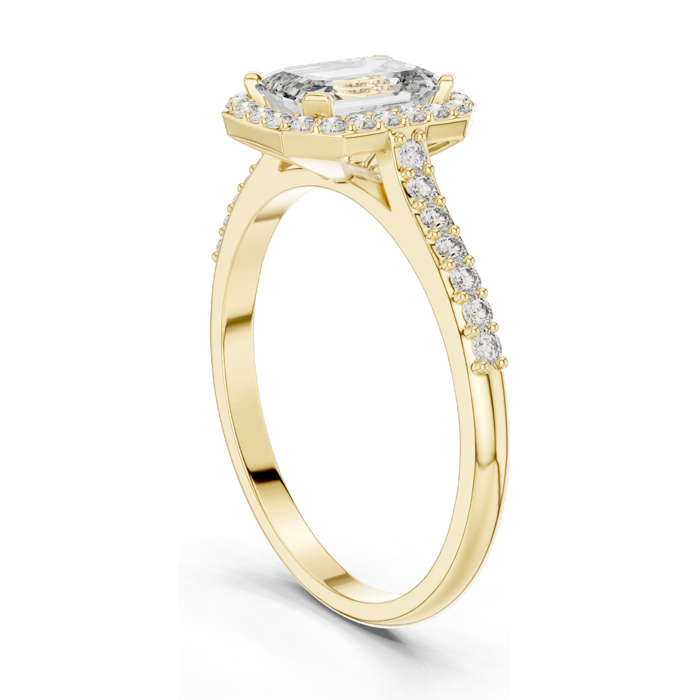 1.072 CT Lab Diamond Halo Engagement Ring for Women | VVS-VS EF Clarity | 18KT, 14KT, 10KT Gold & 925 Silver | Rose, Yellow, White Gold & Moissanite Options