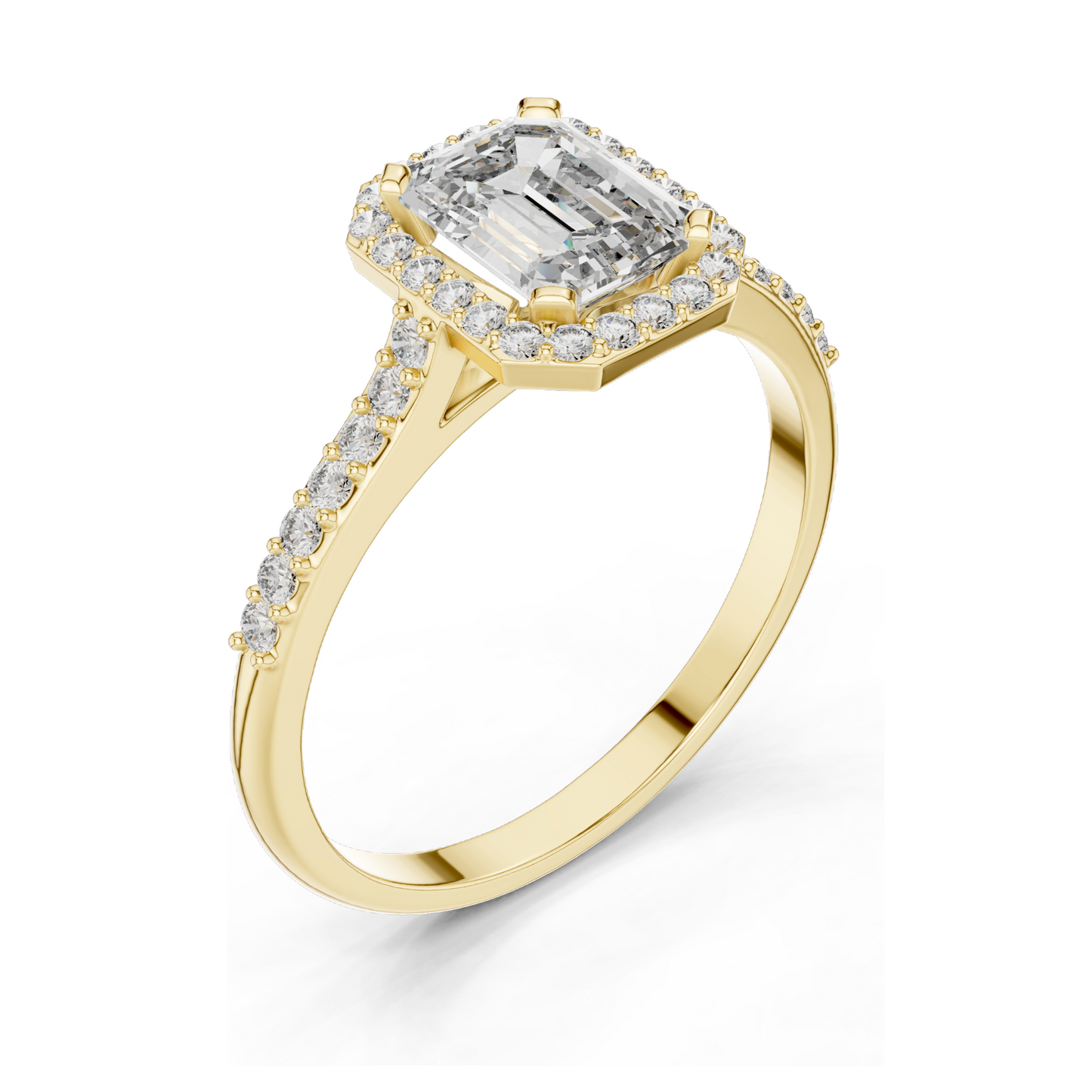 1.072 CT Lab Diamond Halo Engagement Ring for Women | VVS-VS EF Clarity | 18KT, 14KT, 10KT Gold & 925 Silver | Rose, Yellow, White Gold & Moissanite Options