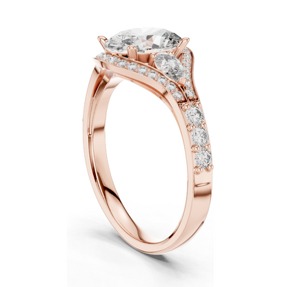 0.316 CT Lab-Grown Diamond Ring for Women | VVS-VS EF Clarity | 18KT, 14KT, 10KT Gold & 925 Silver | Rose, Yellow, White Gold & Moissanite Options