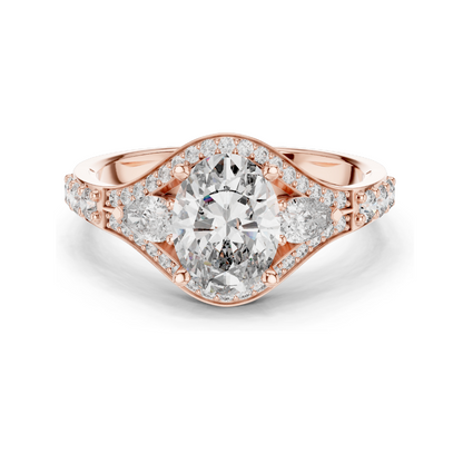 0.316 CT Lab-Grown Diamond Ring for Women | VVS-VS EF Clarity | 18KT, 14KT, 10KT Gold & 925 Silver | Rose, Yellow, White Gold & Moissanite Options