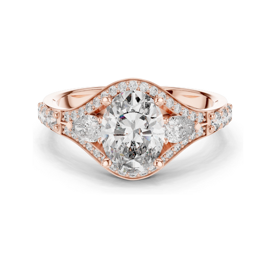 0.316 CT Lab-Grown Diamond Ring for Women | VVS-VS EF Clarity | 18KT, 14KT, 10KT Gold & 925 Silver | Rose, Yellow, White Gold & Moissanite Options