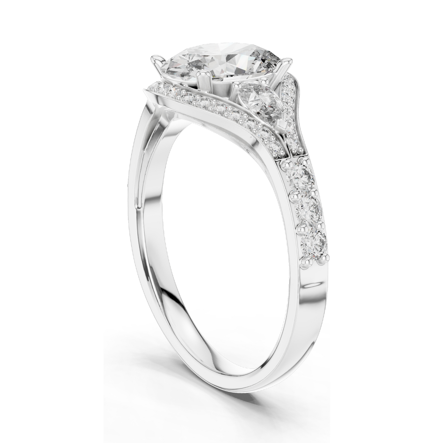 0.316 CT Lab-Grown Diamond Ring for Women | VVS-VS EF Clarity | 18KT, 14KT, 10KT Gold & 925 Silver | Rose, Yellow, White Gold & Moissanite Options