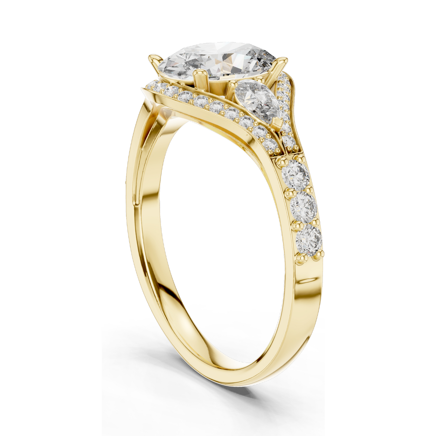 0.316 CT Lab-Grown Diamond Ring for Women | VVS-VS EF Clarity | 18KT, 14KT, 10KT Gold & 925 Silver | Rose, Yellow, White Gold & Moissanite Options