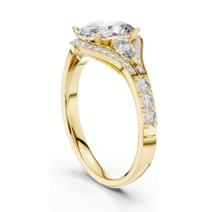 0.316 CT Lab-Grown Diamond Ring for Women | VVS-VS EF Clarity | 18KT, 14KT, 10KT Gold & 925 Silver | Rose, Yellow, White Gold & Moissanite Options