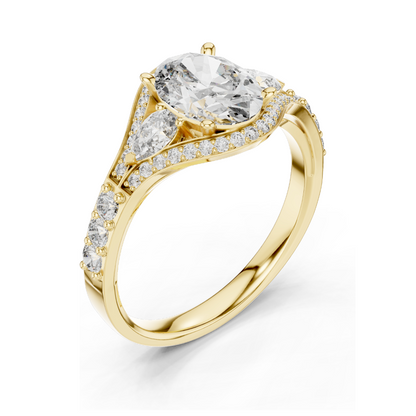 0.316 CT Lab-Grown Diamond Ring for Women | VVS-VS EF Clarity | 18KT, 14KT, 10KT Gold & 925 Silver | Rose, Yellow, White Gold & Moissanite Options