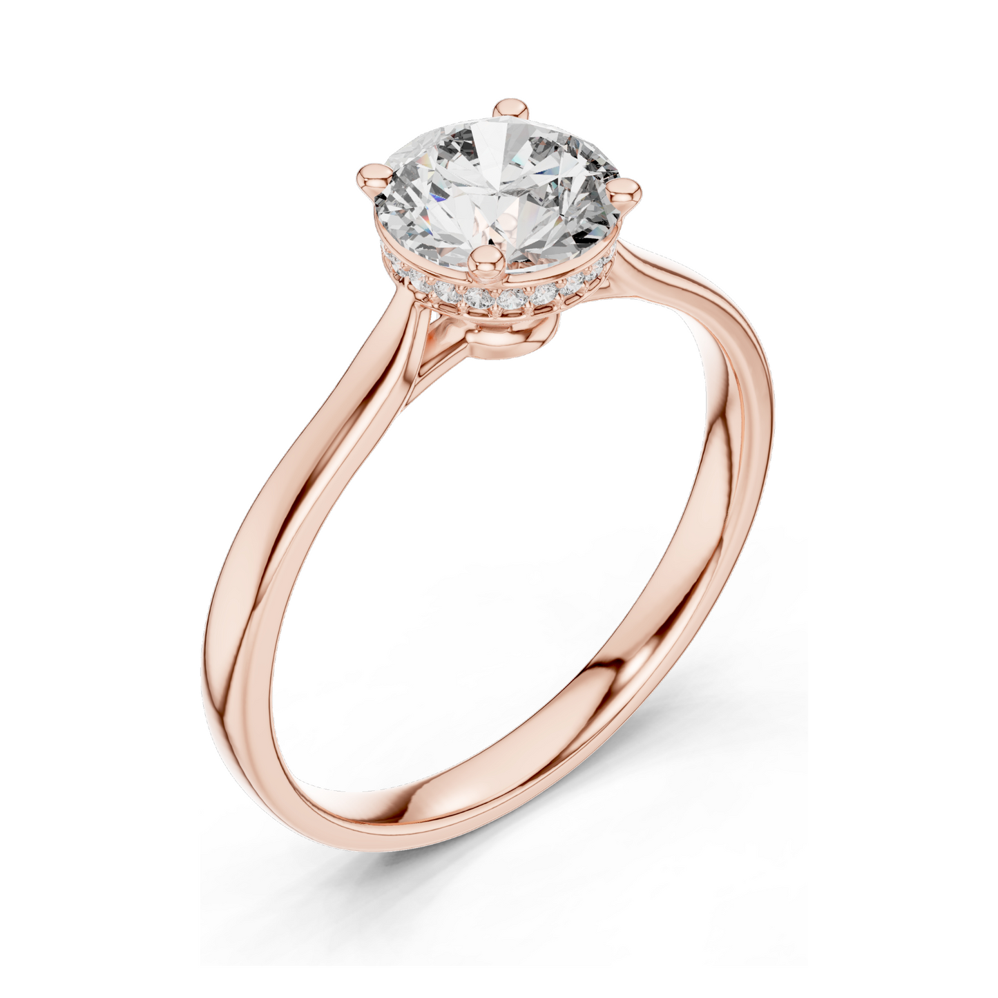 1.236 CT Round Cut Lab Diamond Engagement Ring for Women | VVS-VS EF Clarity | 18KT, 14KT, 10KT Gold & 925 Silver | Rose, Yellow, White Gold & Moissanite Options