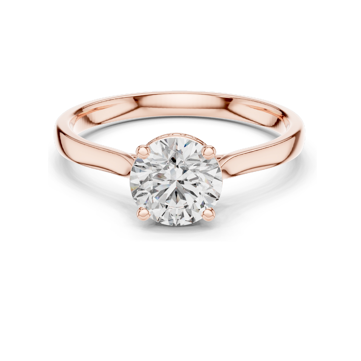 1.236 CT Round Cut Lab Diamond Engagement Ring for Women | VVS-VS EF Clarity | 18KT, 14KT, 10KT Gold & 925 Silver | Rose, Yellow, White Gold & Moissanite Options