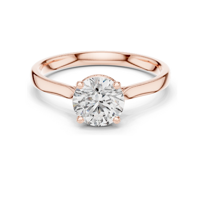 1.236 CT Round Cut Lab Diamond Engagement Ring for Women | VVS-VS EF Clarity | 18KT, 14KT, 10KT Gold & 925 Silver | Rose, Yellow, White Gold & Moissanite Options