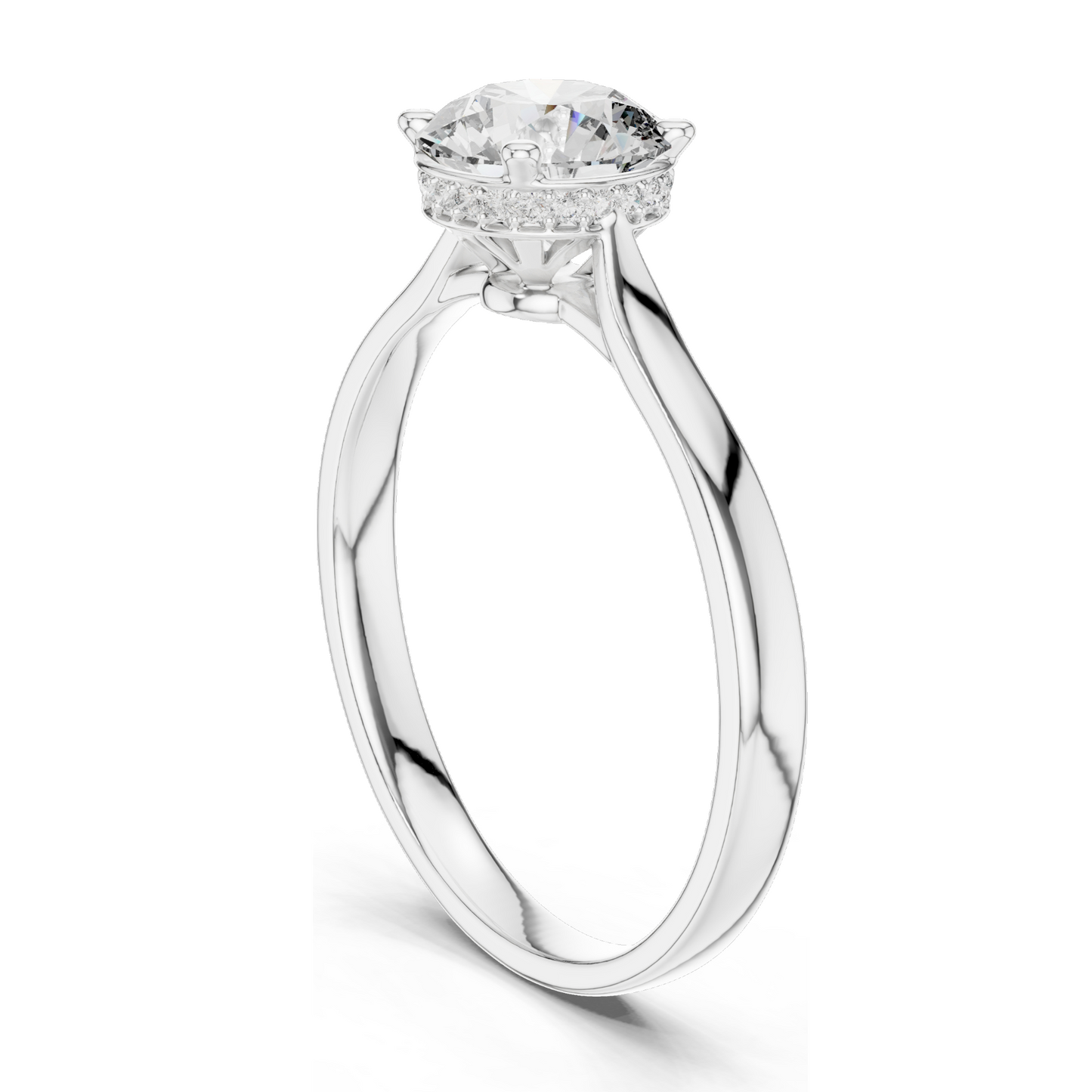 1.236 CT Round Cut Lab Diamond Engagement Ring for Women | VVS-VS EF Clarity | 18KT, 14KT, 10KT Gold & 925 Silver | Rose, Yellow, White Gold & Moissanite Options