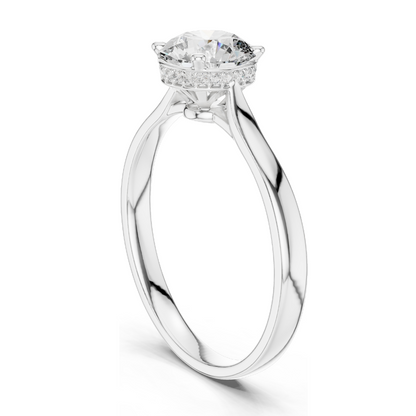 1.236 CT Round Cut Lab Diamond Engagement Ring for Women | VVS-VS EF Clarity | 18KT, 14KT, 10KT Gold & 925 Silver | Rose, Yellow, White Gold & Moissanite Options