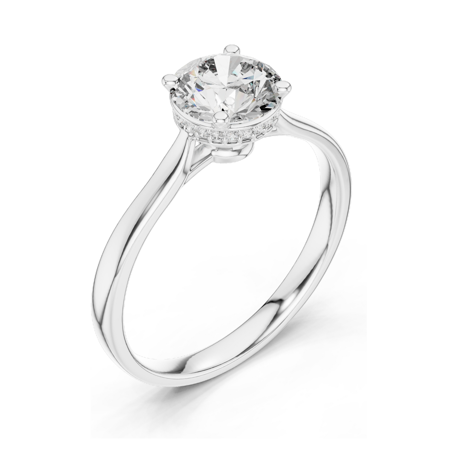 1.236 CT Round Cut Lab Diamond Engagement Ring for Women | VVS-VS EF Clarity | 18KT, 14KT, 10KT Gold & 925 Silver | Rose, Yellow, White Gold & Moissanite Options