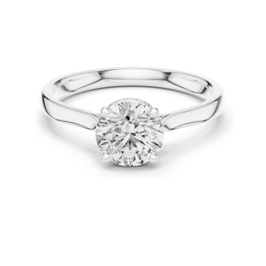 1.236 CT Round Cut Lab Diamond Engagement Ring for Women | VVS-VS EF Clarity | 18KT, 14KT, 10KT Gold & 925 Silver | Rose, Yellow, White Gold & Moissanite Options