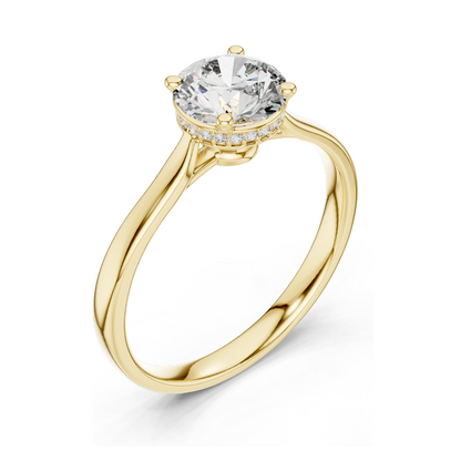 1.236 CT Round Cut Lab Diamond Engagement Ring for Women | VVS-VS EF Clarity | 18KT, 14KT, 10KT Gold & 925 Silver | Rose, Yellow, White Gold & Moissanite Options