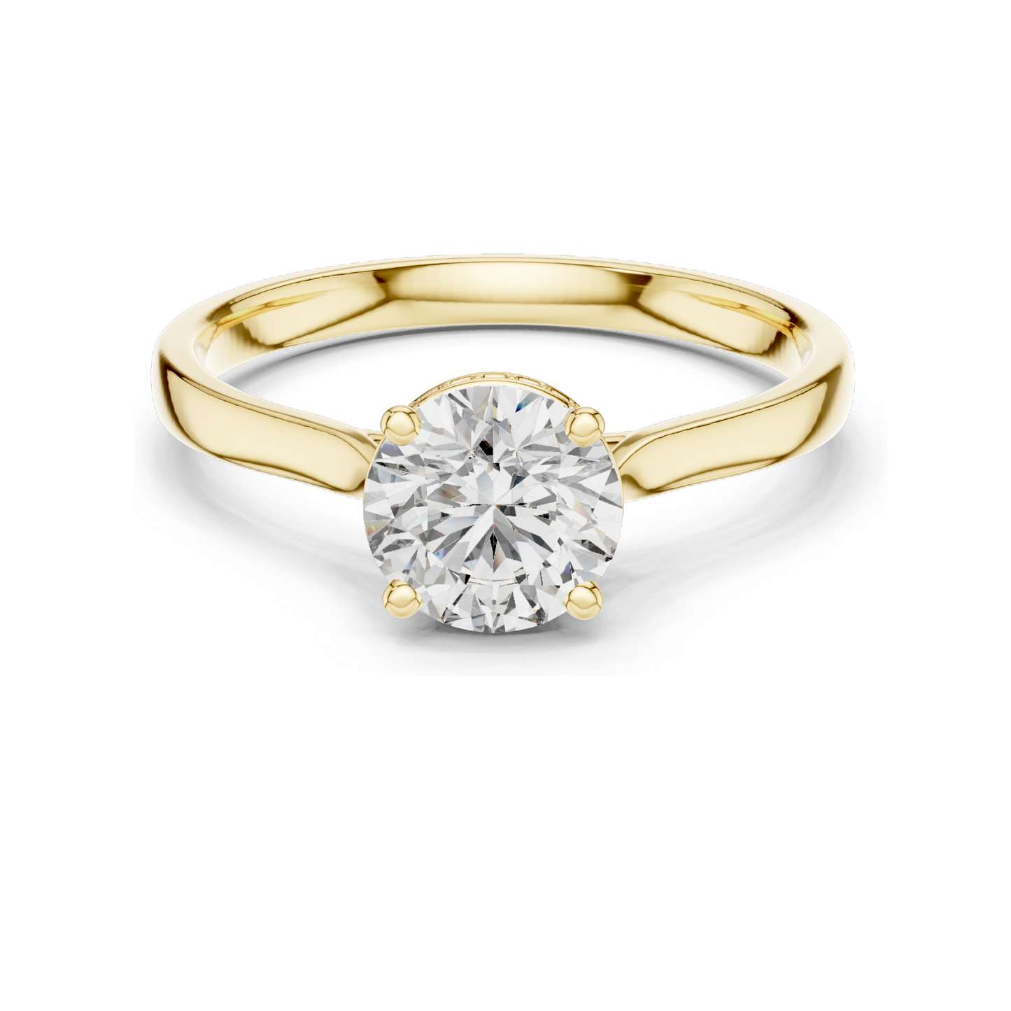 1.236 CT Round Cut Lab Diamond Engagement Ring for Women | VVS-VS EF Clarity | 18KT, 14KT, 10KT Gold & 925 Silver | Rose, Yellow, White Gold & Moissanite Options