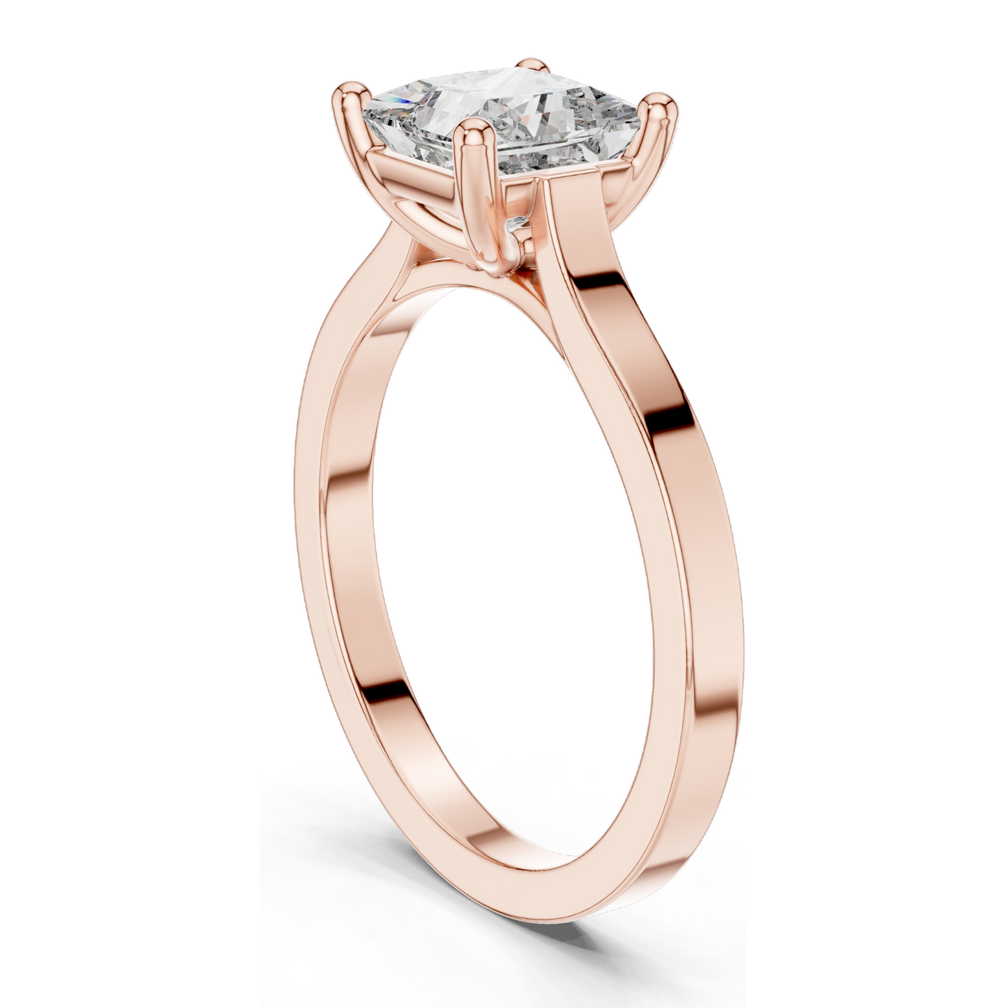 1.00 CT Princess Cut Lab Diamond Solitaire Ring for Women | VVS–VS EF Clarity | 18KT, 14KT, 10KT Gold & 925 Silver | Rose, Yellow, White Gold & Moissanite Options