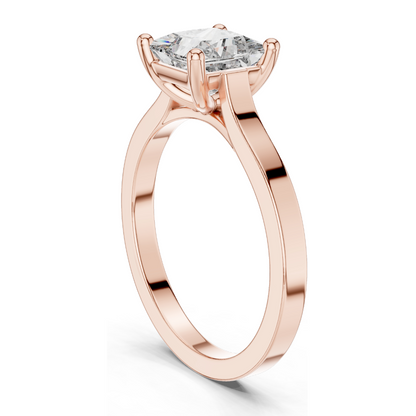 1.00 CT Princess Cut Lab Diamond Solitaire Ring for Women | VVS–VS EF Clarity | 18KT, 14KT, 10KT Gold & 925 Silver | Rose, Yellow, White Gold & Moissanite Options