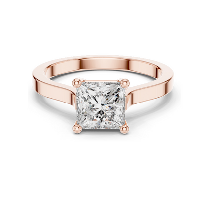 1.00 CT Princess Cut Lab Diamond Solitaire Ring for Women | VVS–VS EF Clarity | 18KT, 14KT, 10KT Gold & 925 Silver | Rose, Yellow, White Gold & Moissanite Options