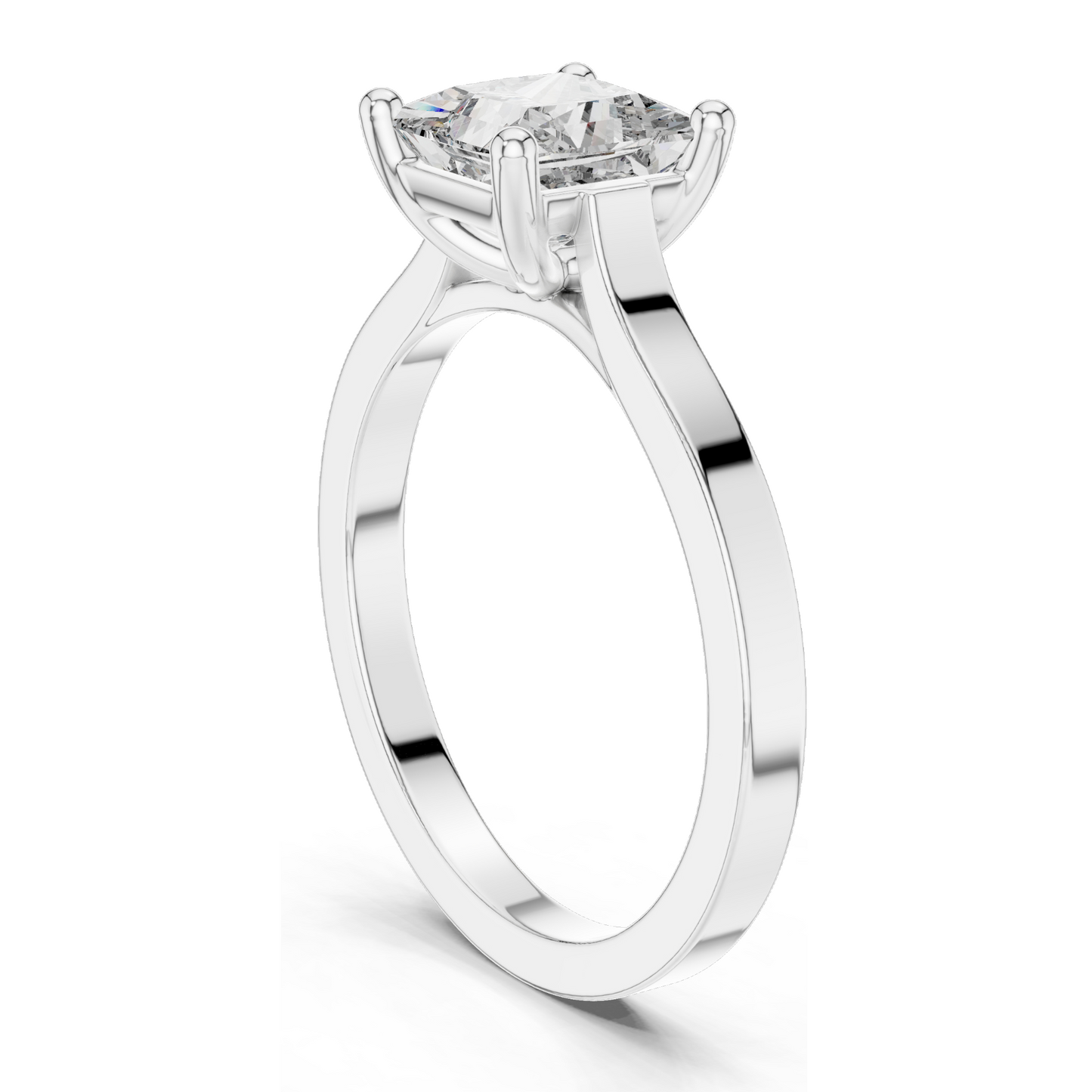 1.00 CT Princess Cut Lab Diamond Solitaire Ring for Women | VVS–VS EF Clarity | 18KT, 14KT, 10KT Gold & 925 Silver | Rose, Yellow, White Gold & Moissanite Options