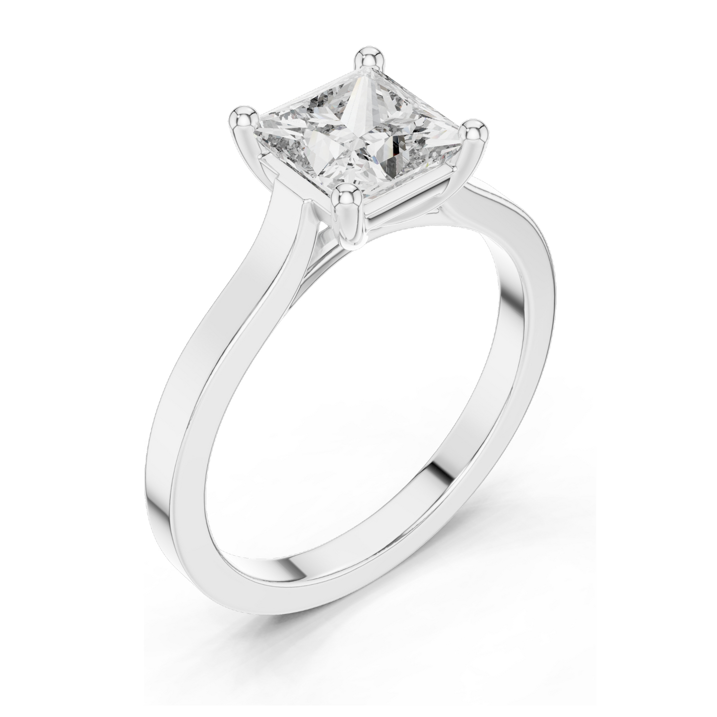 1.00 CT Princess Cut Lab Diamond Solitaire Ring for Women | VVS–VS EF Clarity | 18KT, 14KT, 10KT Gold & 925 Silver | Rose, Yellow, White Gold & Moissanite Options