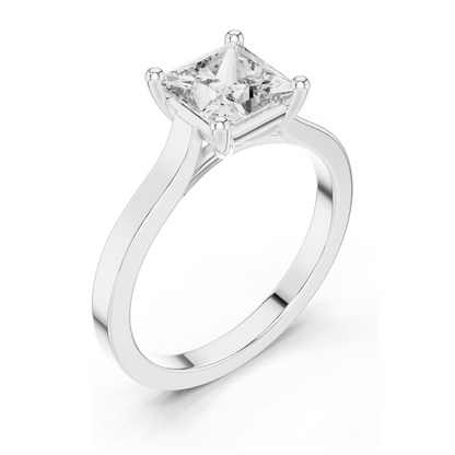 1.00 CT Princess Cut Lab Diamond Solitaire Ring for Women | VVS–VS EF Clarity | 18KT, 14KT, 10KT Gold & 925 Silver | Rose, Yellow, White Gold & Moissanite Options