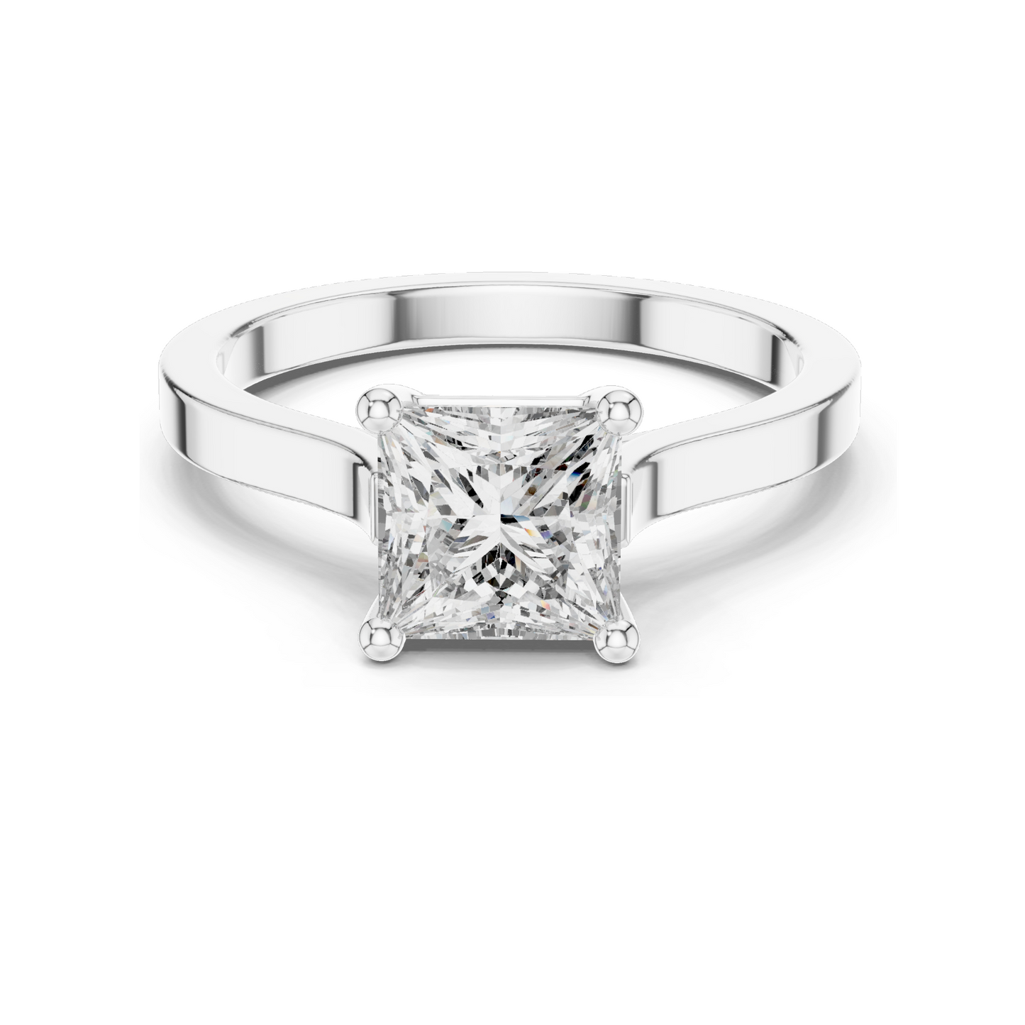 1.00 CT Princess Cut Lab Diamond Solitaire Ring for Women | VVS–VS EF Clarity | 18KT, 14KT, 10KT Gold & 925 Silver | Rose, Yellow, White Gold & Moissanite Options