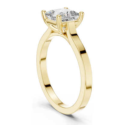 1.00 CT Princess Cut Lab Diamond Solitaire Ring for Women | VVS–VS EF Clarity | 18KT, 14KT, 10KT Gold & 925 Silver | Rose, Yellow, White Gold & Moissanite Options