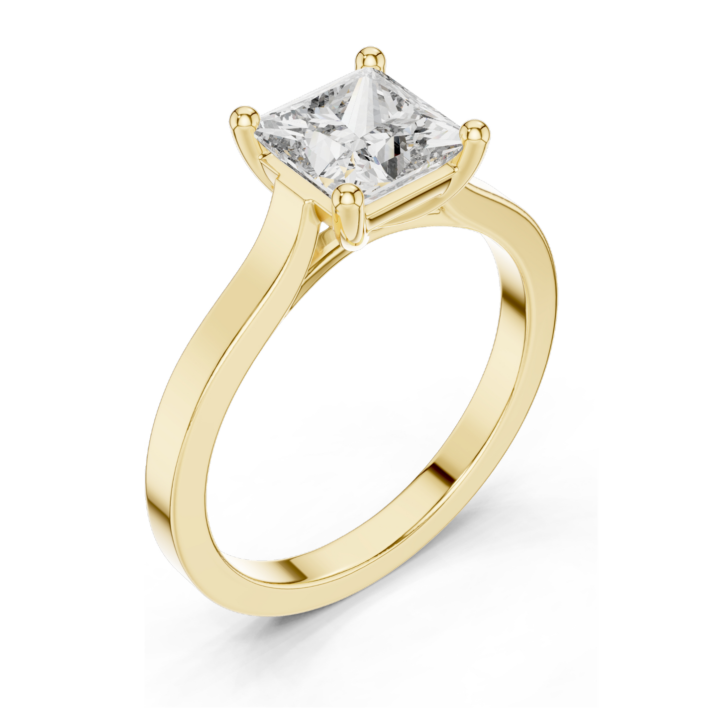 1.00 CT Princess Cut Lab Diamond Solitaire Ring for Women | VVS–VS EF Clarity | 18KT, 14KT, 10KT Gold & 925 Silver | Rose, Yellow, White Gold & Moissanite Options