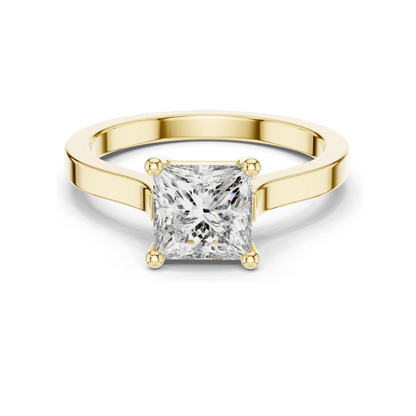 1.00 CT Princess Cut Lab Diamond Solitaire Ring for Women | VVS–VS EF Clarity | 18KT, 14KT, 10KT Gold & 925 Silver | Rose, Yellow, White Gold & Moissanite Options
