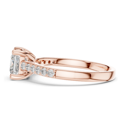 0.24 CT Princess Cut Lab Diamond Ring | VVS-VS EF Clarity | 18KT, 14KT, 10KT Gold & 925 Silver | Rose, Yellow, White Gold & Moissanite Options