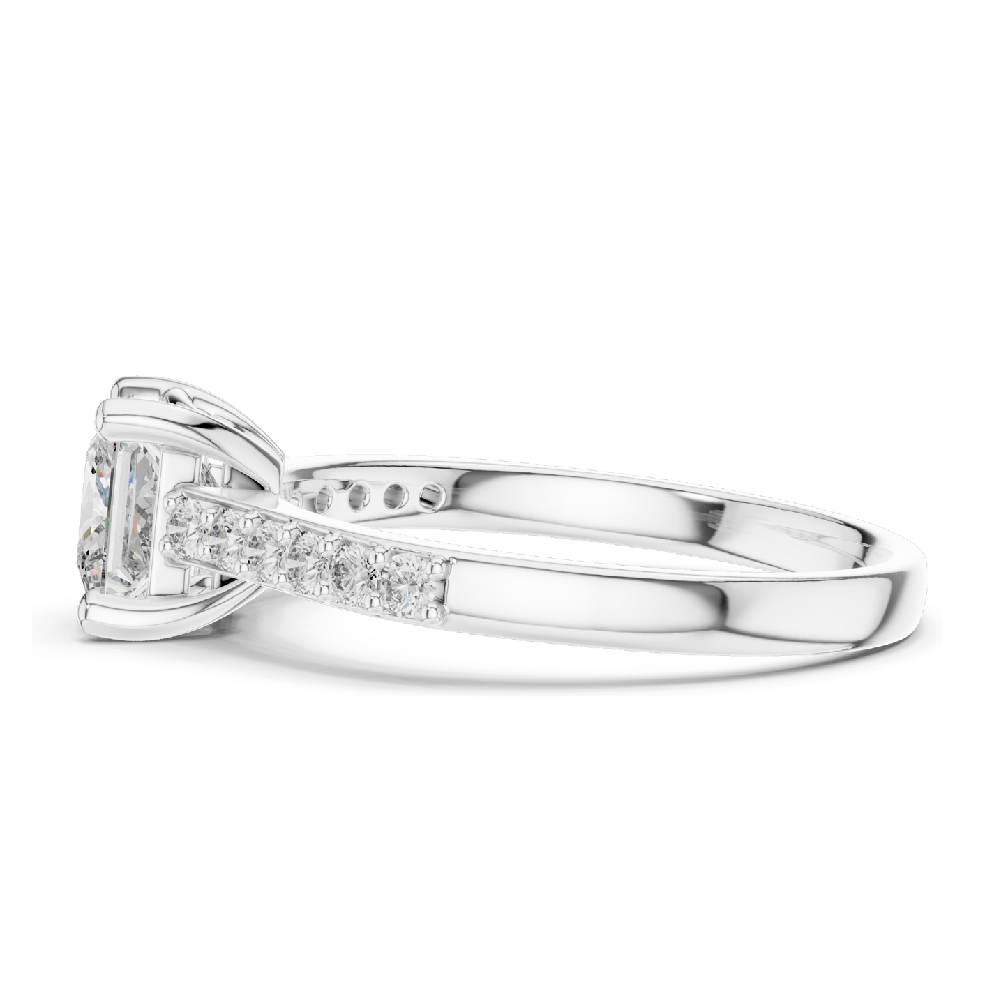 0.24 CT Princess Cut Lab Diamond Ring | VVS-VS EF Clarity | 18KT, 14KT, 10KT Gold & 925 Silver | Rose, Yellow, White Gold & Moissanite Options