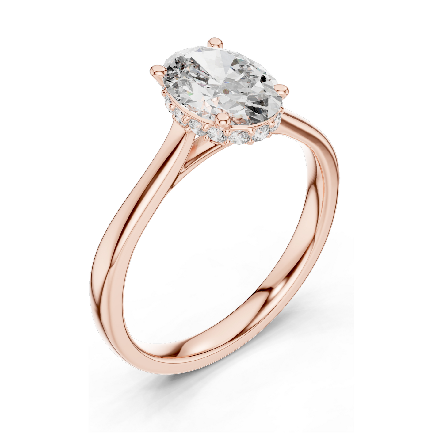 0.128 CT Lab-Grown Oval Diamond Engagement Ring for Women | VVS-VS EF Clarity | 18KT, 14KT, 10KT Gold & 925 Silver | Moissanite & Lab Diamond Options