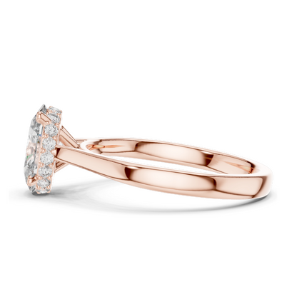 0.128 CT Lab-Grown Oval Diamond Engagement Ring for Women | VVS-VS EF Clarity | 18KT, 14KT, 10KT Gold & 925 Silver | Moissanite & Lab Diamond Options