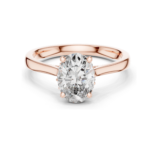 0.128 CT Lab-Grown Oval Diamond Engagement Ring for Women | VVS-VS EF Clarity | 18KT, 14KT, 10KT Gold & 925 Silver | Moissanite & Lab Diamond Options