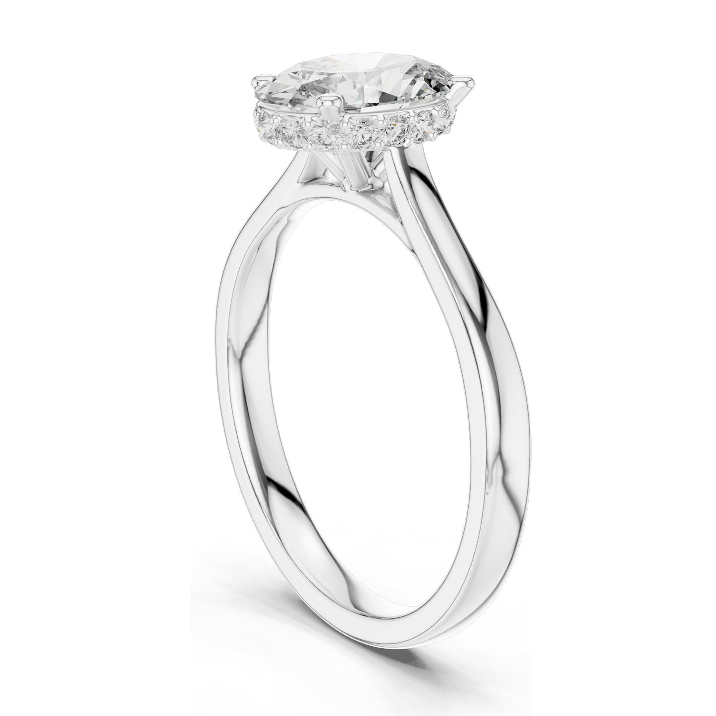 0.128 CT Lab-Grown Oval Diamond Engagement Ring for Women | VVS-VS EF Clarity | 18KT, 14KT, 10KT Gold & 925 Silver | Moissanite & Lab Diamond Options
