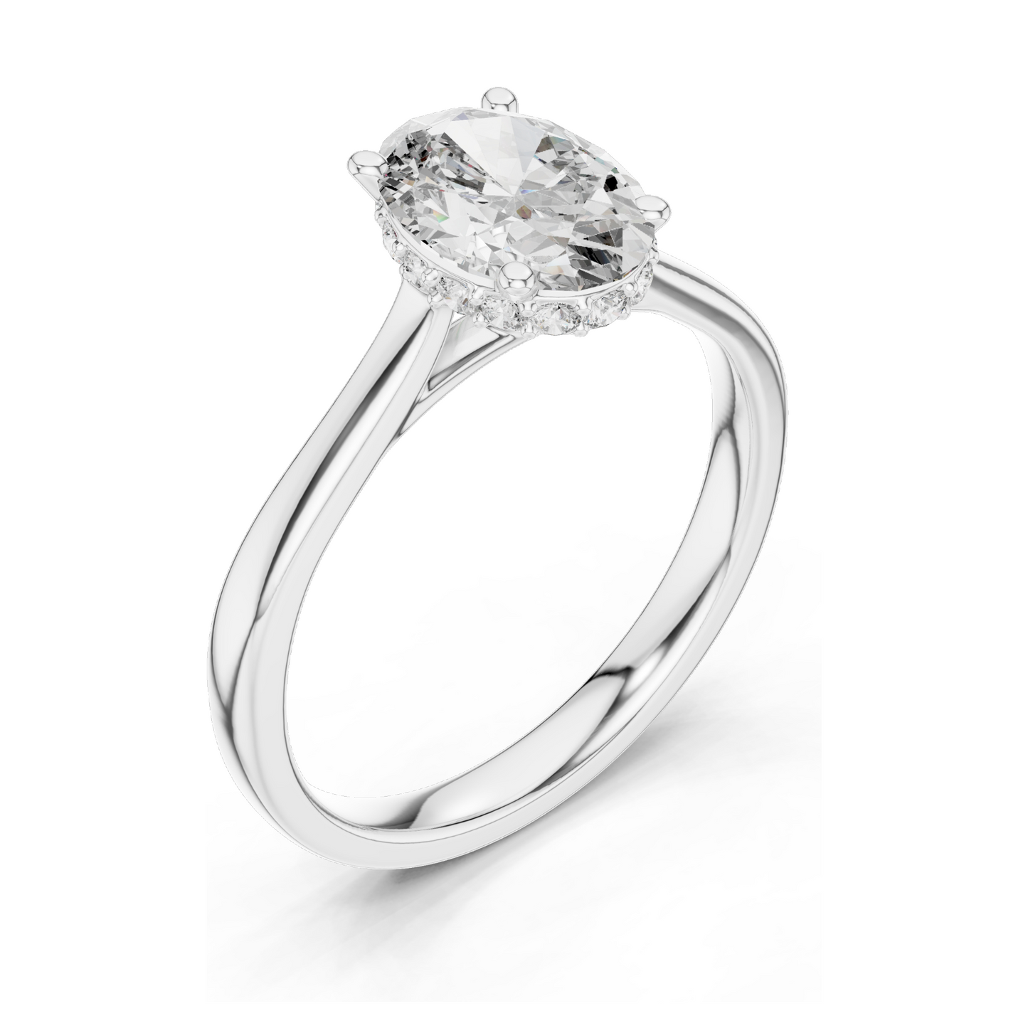 0.128 CT Lab-Grown Oval Diamond Engagement Ring for Women | VVS-VS EF Clarity | 18KT, 14KT, 10KT Gold & 925 Silver | Moissanite & Lab Diamond Options